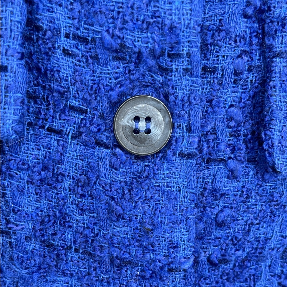 Anthropologie Maeve Royal Blue Tweed Jacket Size Large - Picture 4 of 5